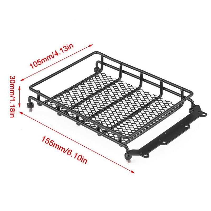 Dilwe RC Roof Rack Luggage, Model Vehicle Accessory Steel Luggage Tray Roof Rack for 1/10 RC Crawler Car(M) - Image 5